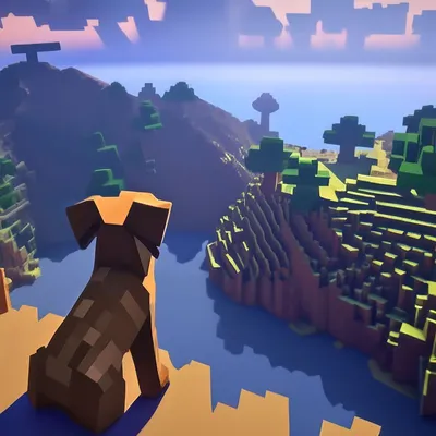 Собака из Minecraft» — создано в Шедевруме