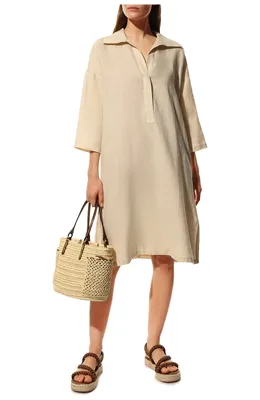 Женское бежевое льняное платье MAX MARA купить в интернет-магазине ЦУМ,  арт. DERRIS 32210726