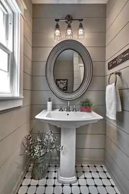Туалеты с раковиной с пьедесталом – 135 лучших фото-идей дизайна интерьера  туалета | Houzz Россия