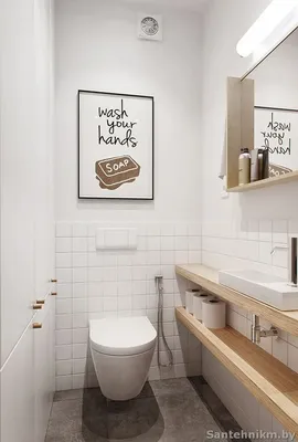 Гостевой санузел - Галерея 3ddd.ru | Дизайн туалета, Современная обстановка  ванной, Зеркало для ванной