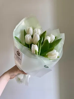 Купить мини-букет из 3 белых тюльпанов в Уфе