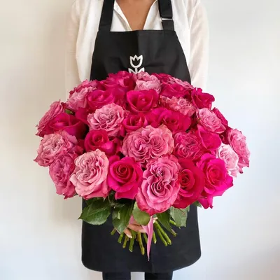 Купить малиновые розы букет 3500 р. в интернет магазине Модный букет с  доставкой по Москве