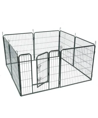 Металлический манеж для собак высотой 31,5 дюйма, барьер для упражнений для  кошек, черный большой вольер для собак | AliExpress