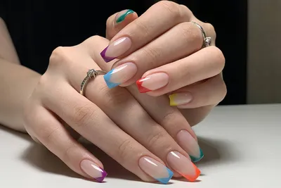 Лучшие идеи дизайна ногтей:двухцветный маникюр | Viki Love | Дзен