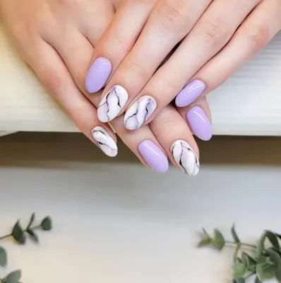 Delicate nude design / Lavender on nails / Combined manicure - YouTube