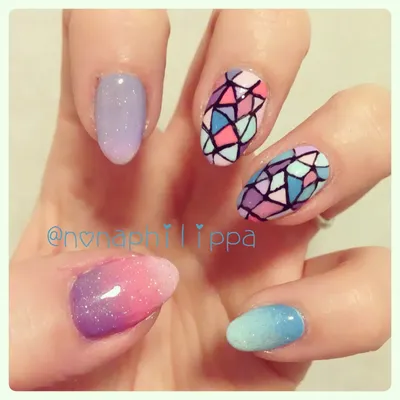 Gradient and Mosaic Nails | dottyaboutnails