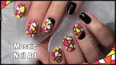 Mosaic Nailart For Short Nails (tutorial with nail polish) - YouTube
