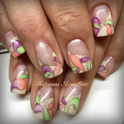 Rainbow pastel mosaic on my natural nails 🌈 : r/Nails