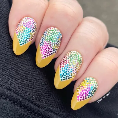 Nail Art Patch, French Style, Simple Blue Purple Mosaic False Nails  Pre-made | SHEIN USA