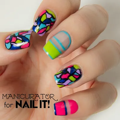 Colorful Mosaic Matte Nails!