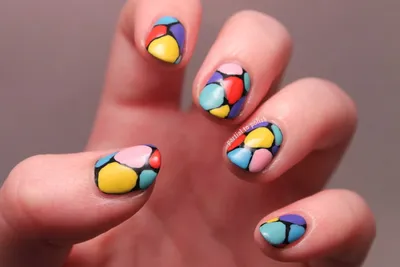 Mosaic nails 💚💙💗💜💛 : r/Nails