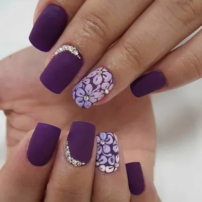 Маникюр 8 марта (фото). Красивый дизайн ногтей 2020 | Нейл-арт, Цветочные  ногти, Фиолетовые ногти