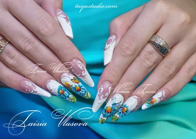 100 модных идей дизайна на фото: Маникюр с ромашками | Diy daisy nails,  Daisy nails, Floral nail art