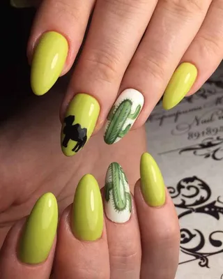 manicure #маникюр #кактус | Manicure, Nails, Nail art