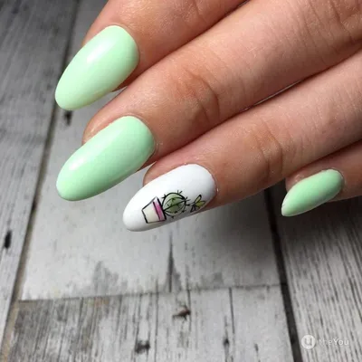 Кактусы и голо, реверс - Cactus Nail Art, Holo Flakes - YouTube