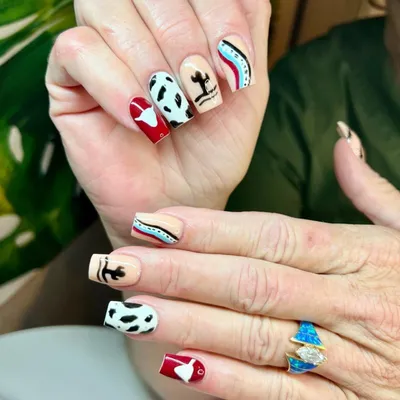 12 шт., наклейки для ногтей в горшке с изображением кактуса | AliExpress