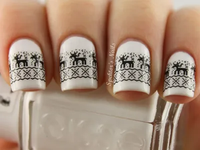 Новогодние наклейки для ногтей Дед Мороз Олень Белый Медведь Зимние  слайдеры для дизайна ногтей Fashion Nails