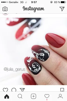 Маникюр - дизайн ногтей — Разное | OK.RU | Red acrylic nails, Elegant  nails, Gel nail art designs