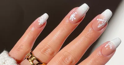 Новогодний маникюр красный снежинки Белый блеск Новый год 2020 |  Дизайнерские ногти, Живописные ногти, Красивые ногти