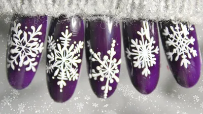 Купить 24шт DIY маникюр полное покрытие французские снежинки накладные  ногти миндаль длинные рождественские | Joom