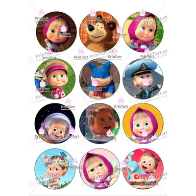 Waffle picture \"Masha and the Bear\"-10