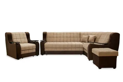 Комплект диван и кресло MOON 107 аккордеон (арт.45-VG-15) от фабрики MOON  цвет бежевый,коричневый - купить в интернет-магазине в Зеленограде и Москве