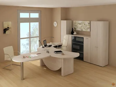 Сравнение двух серий мебели с серыми ногами в одном офисе (квадратный офис  33 м кв)