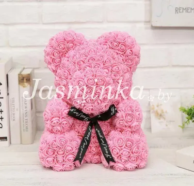 Мишки из роз 40 см PINK купить в Гомеле по низкой цене с доставкой