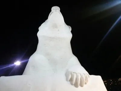 Картина природы: медведь из снега на высоком разрешении