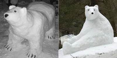 Медведь из снега: величественное присутствие в формате png