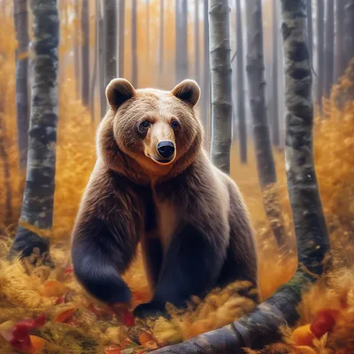 Фото медведя в лесу: выберите размер изображения для скачивания