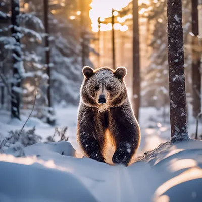 Медведь зимой фото