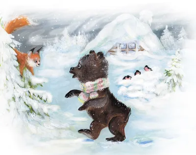 Картинка медведя зимой, формат webp