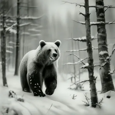 Картинка медведя зимой, скачать бесплатно в jpg