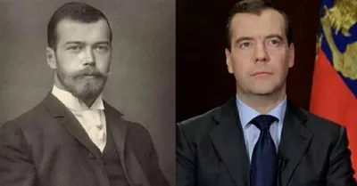 Редкое изображение: Медведев и Николай II