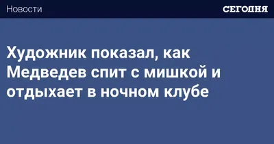 Фото Медведев спит для использования на блоге или сайте