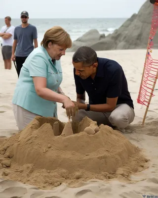 In Pics | Artificial Intelligence imagines 'best friends' Obama-Merkel  keeping up with beachside joy - Photos News