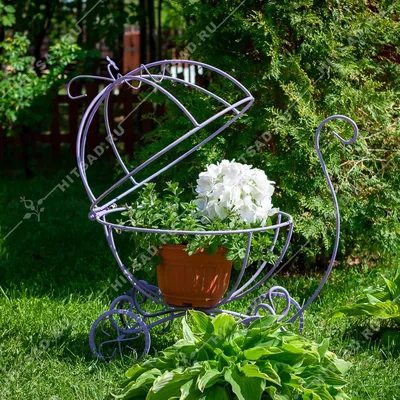 Подставка садовая кованая для цветов Карета 51-301 и производство  Flowerstand за 4 410 руб. | доступные цены на Садовые подставки