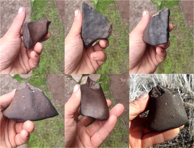 Метеорит Sericho с оливином, пластина 7,6х5,6х0,4 см
