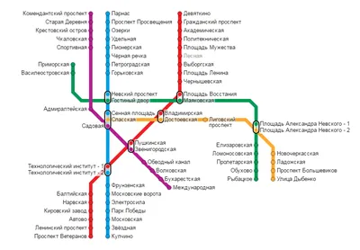 Cхема линий Петербургского метрополитена