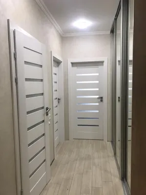 Светлые межкомнатные двери экошпон в квартире (ясень капучино)