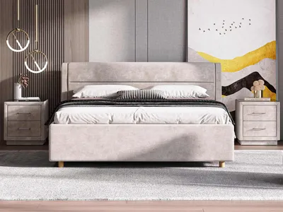 Кровати для спальни с подъемным механизмом, купить подъемную кровать в  спальню с мягким изголовьем