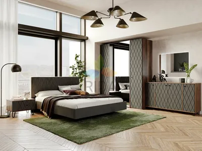 Стильная кровать с мягким изголовьем «Берген-6» | МебельВэйс