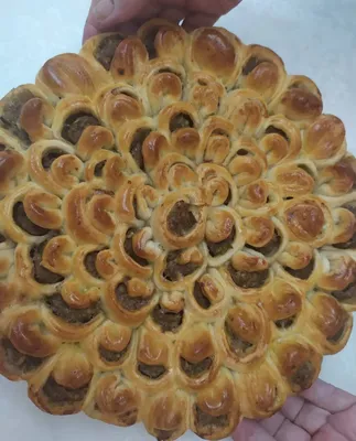 Мясной пирог хризантема рецепт с фото