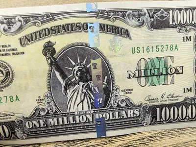 10 шт./лот 24-каратный Золотой банкнот, 1 миллион долларов США, купюр,  бумажные деньги, сувенирные деньги, серебряные поддельные деньги (одна  сторона), продажа | AliExpress