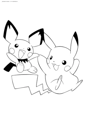 Раскраска Милые покемоны | Раскраски Пикачу (Pikachu)