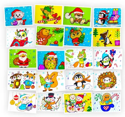 Color Sticker Милые новогодние наклейки на телефон