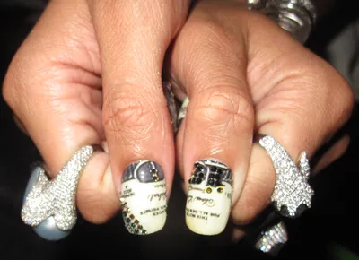 Silver Damask Minx Nails Minx Nail Art | Zazzle