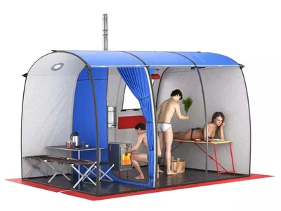 Мобильная баня-палатка МОРЖ Max 2 сорт — купить в Новосибирске цена: 41 200  ₽