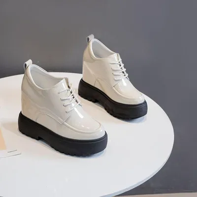 Женская повседневная обувь на платформе и танкетке 11 см, массивные  кроссовки из микрофибры, женская обувь из микрофибры, весна-осень – лучшие  товары в онлайн-магазине Джум Гик